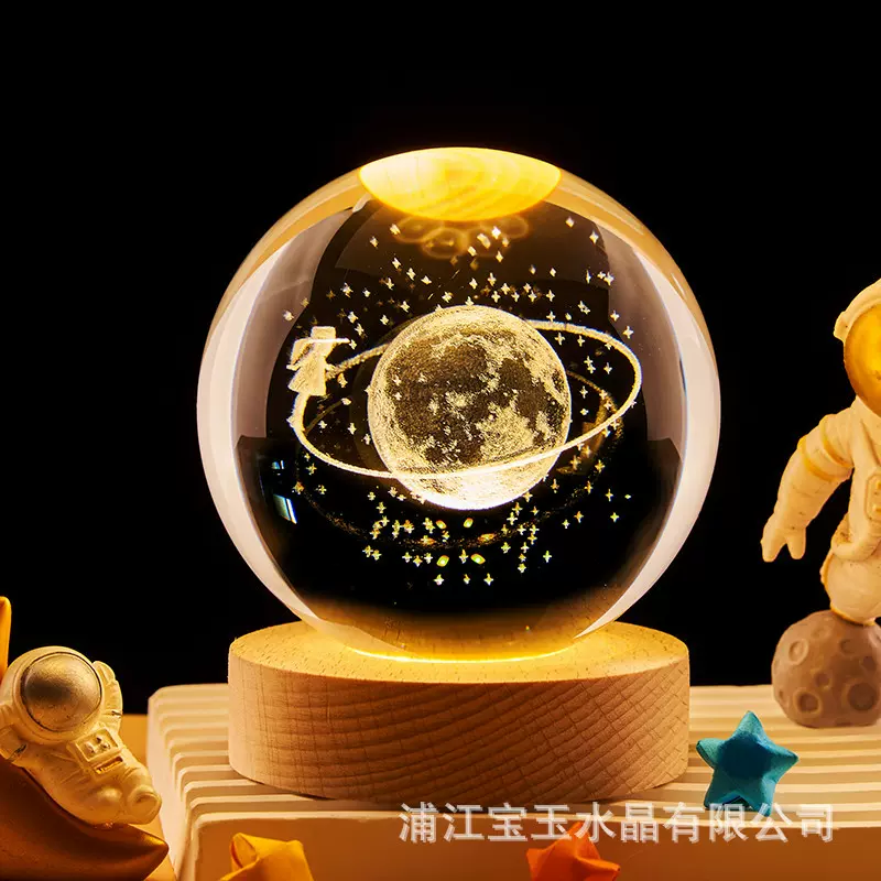 定制加工水晶工艺品水晶球图片内雕Logo刻字水晶创意摆件外贸代发