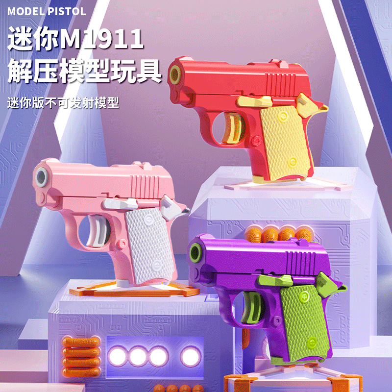 [Envío gratis] Douyin Carrot Gun 1911 Cachorros Pistola de juguete Gravity Carrot Gun Toy Imprimir Pistola pequeña