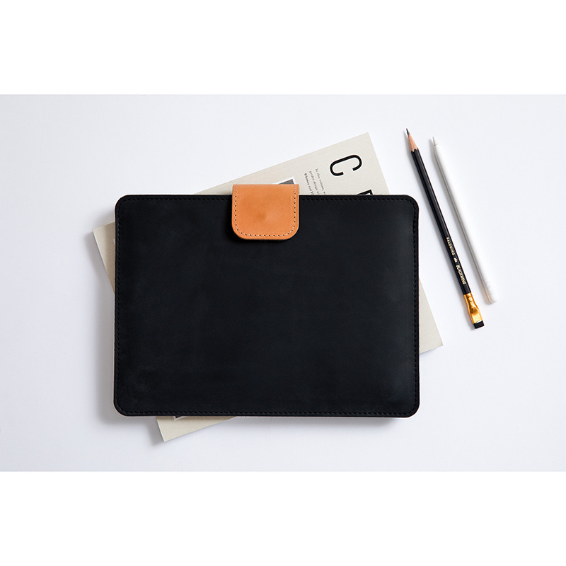 Light Luxury Textured Tablet Storage Bag, Color-Blocking Snap Button Storage Bag, Portable Carrying Bag for Tablet and Stylus