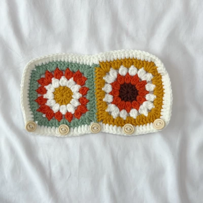 Seat belt shoulder pad: Sunflower Designs, Fashionable and Versatile - orangecolor-flower-seat-belt-cover-1pcs-205x10cm