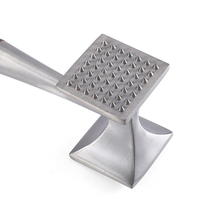 Martillo de carne de acero inoxidable de doble cara aguja de pino carne de filete picadora de carne martillo de cocina herramienta tendón rompiendo martillo