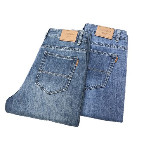 High-end Cotton Washed Straight Leg Jeans for Men - 2025 Spring and Summer New Business Casual Medium-Waist Pants for Men