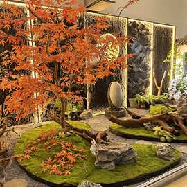 仿真枫叶树假红枫树大型商场酒店绿植造型树橱窗酒店造景装饰摆件
