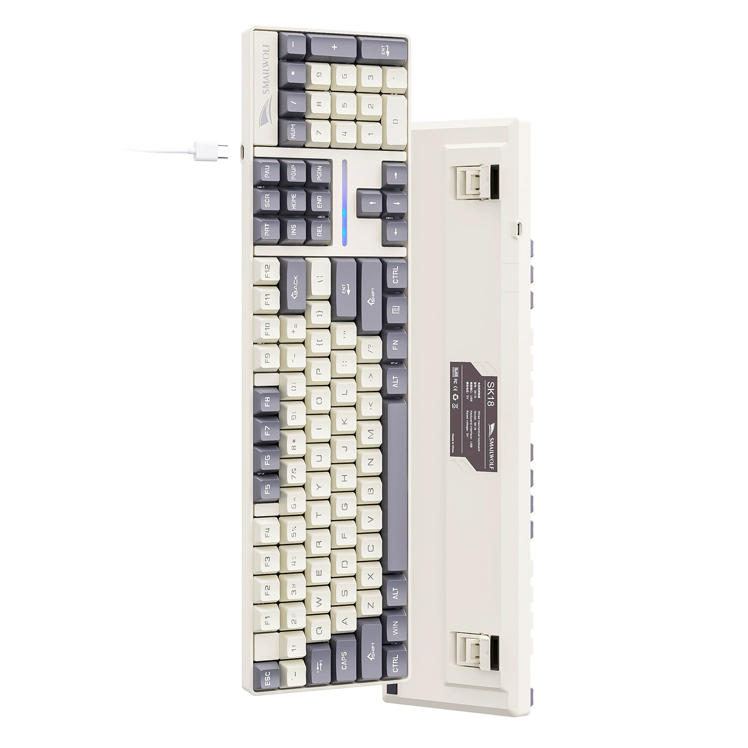 Smailwolf Smai Wolf SK28 Gaming Games Wired Mechanical Key CD -ROM Blue Shaft Computers Squad and Mouse Set