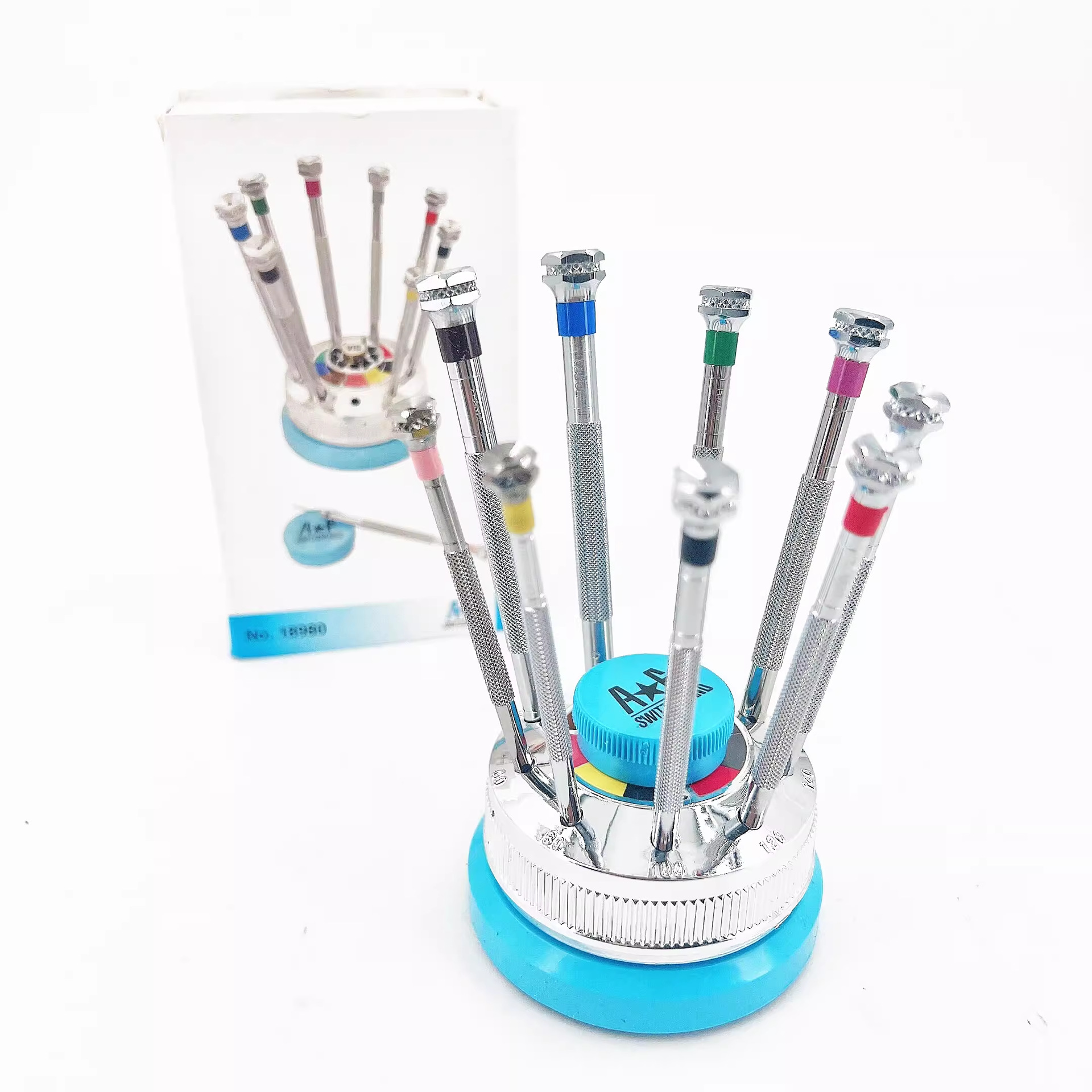 瑞士AF18980 修表螺丝刀 修表工具 套装含底座 各尺寸备用刀头