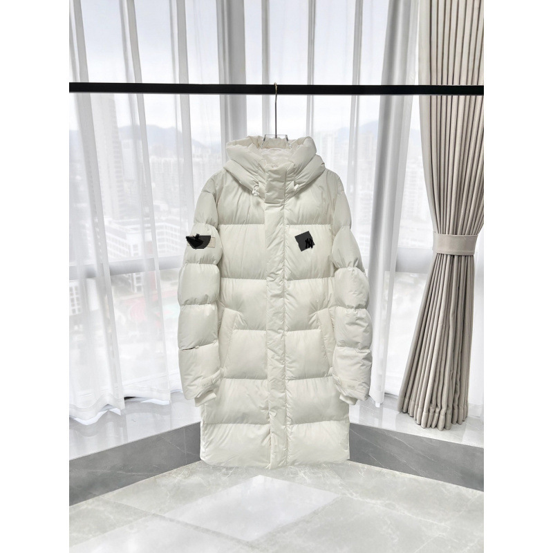 Mlb down Jacket with Hood, Buttoned Small Label Embroidered Logo, Long Thickened down Jacket for Men and Women, Couple Style 2025
