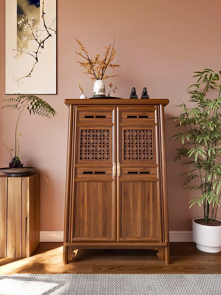 Chinese Sideboard Noodle Cabinet Wanli Cabinet Tea Set Cabinet Tea Cabinet Wall-Mounted Rounded Corner Storage Cabinet Ming-Style Bookcase Wardrobe