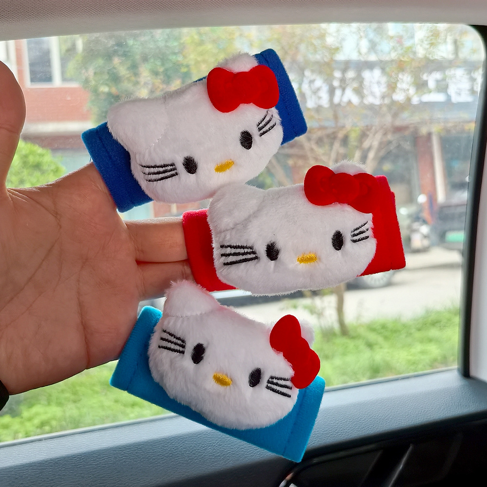 Guantes de dibujos animados lindos guantes de tirada de techo de automóviles de freno de mano universal guante de manija de puerta interior guante de protección creativo para gatos