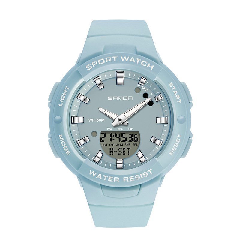 SANDA 6009 cronometraje electrónico de doble pantalla reloj deportivo reloj de alarma de comercio electrónico de una sola pieza reloj deportivo de generación