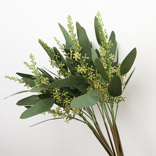 仿真手感桉树尤加利手感小米果桉树叶带果设计软装花艺样板房花艺