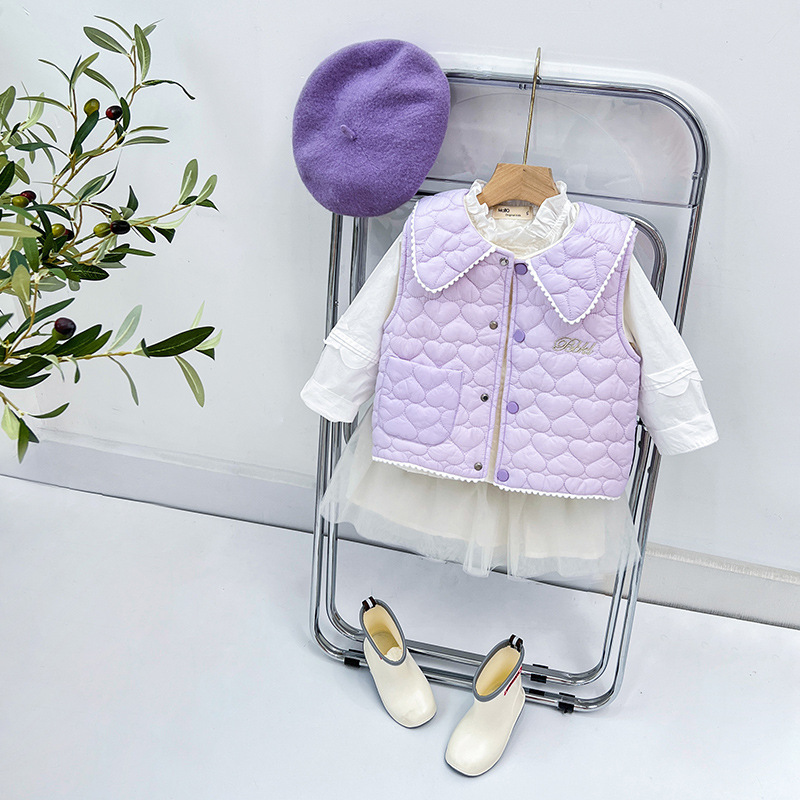Otoño e invierno nueva niña bebé Chanel Estilo Chaleco forrado de lana engrosada chaleco abrigo