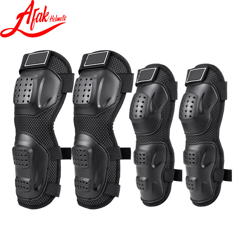 AFAK motocicleta deportes rodilleras codo almohadillas conjunto de cuatro piezas fuera de carretera vehículo montar rodilleras almohadillas de codo transpirable