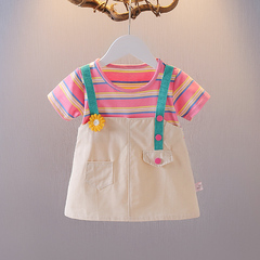女寶寶連衣裙夏季公主裙洋氣嬰兒上衣2小童夏天衣服0-4歲女童裙子