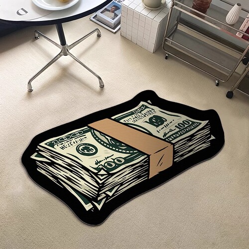 Trendy hip-hop paper money currency dollar banknote floor mat creative personality fashion living room bedside carpet foot mat