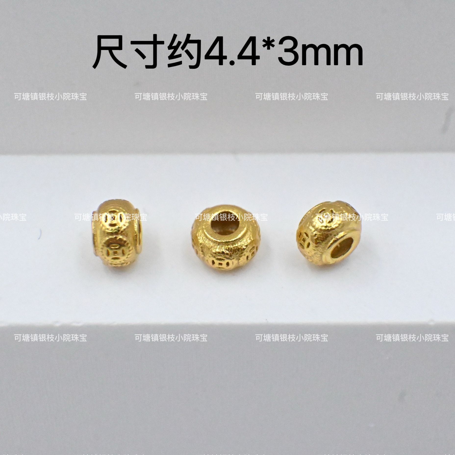 full body s925 silver plating 24K pendant through hole diy beaded beaded bracelet necklace material lucky gourd accessories