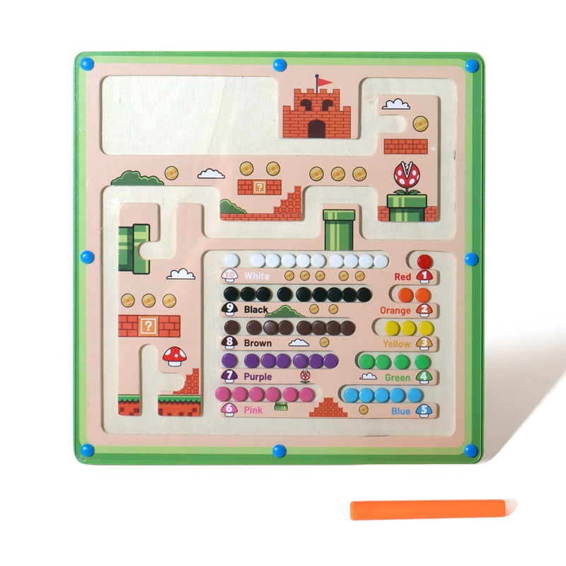 Contando magnético para niños transfronterizos Tablero de clasificación de color Clasificación de color Pluma magnética Juego de desplazamiento de cuentas Rompecabezas Juego de educación temprana