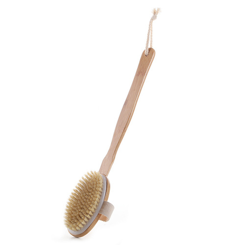 Wooden long-handled bath boar bristle brush shower brush bath brush back scrubber massage brush back scrubber shower brush
