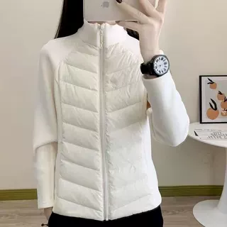 2025秋冬款轻薄棉服女内胆瑜伽立领秋版修身时尚保暖拼接厚外套女