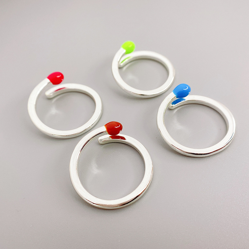 Simple Style Solid Color Copper Plating Rings 1 Piece