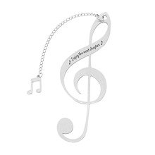 跨境空白文化乐符吊坠学生教师节老师纪念品节日礼物刻字金属书签