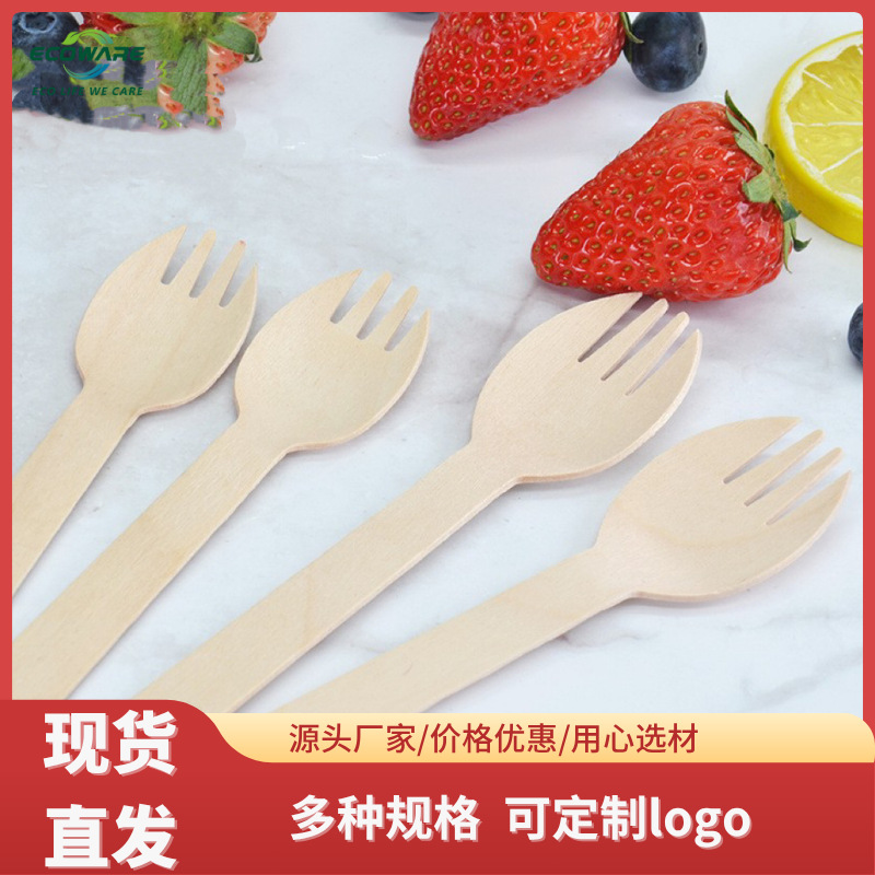 Carefully Selected Disposable Wooden Cutlery, Birch Wood Tableware, Cake Dessert Honey Spoons, Biodegradable Wooden Knives, Forks, and Spoons