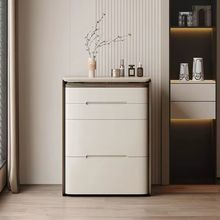 新款中古风可移动式梳妆台小户型收纳柜一体卧室迷你翻盖化妆桌