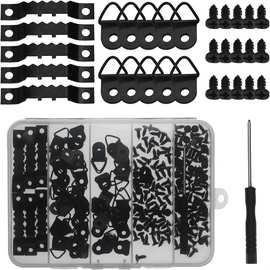 跨境251pcs相框挂钩锯齿D环图片挂钩带螺丝螺丝刀图片悬挂五金件