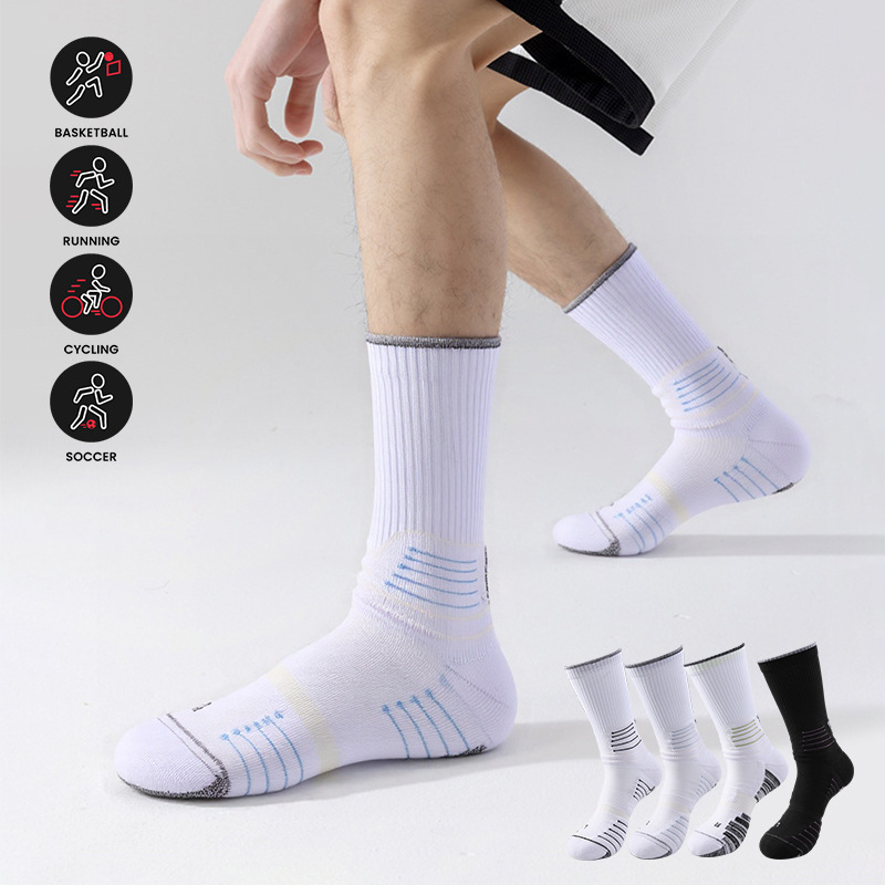 American Spring and Summer Basketball Socks, Towel Bottom Mid-Tube Sports Elite Men's Running Socks, Trendy, Comfortable and Versatile Socks American Spring and Summer Basketball Socks, Towel Bottom Mid-Tube Sports Elite Men's Running Socks, Trendy, Comfortable and Versatile Socks