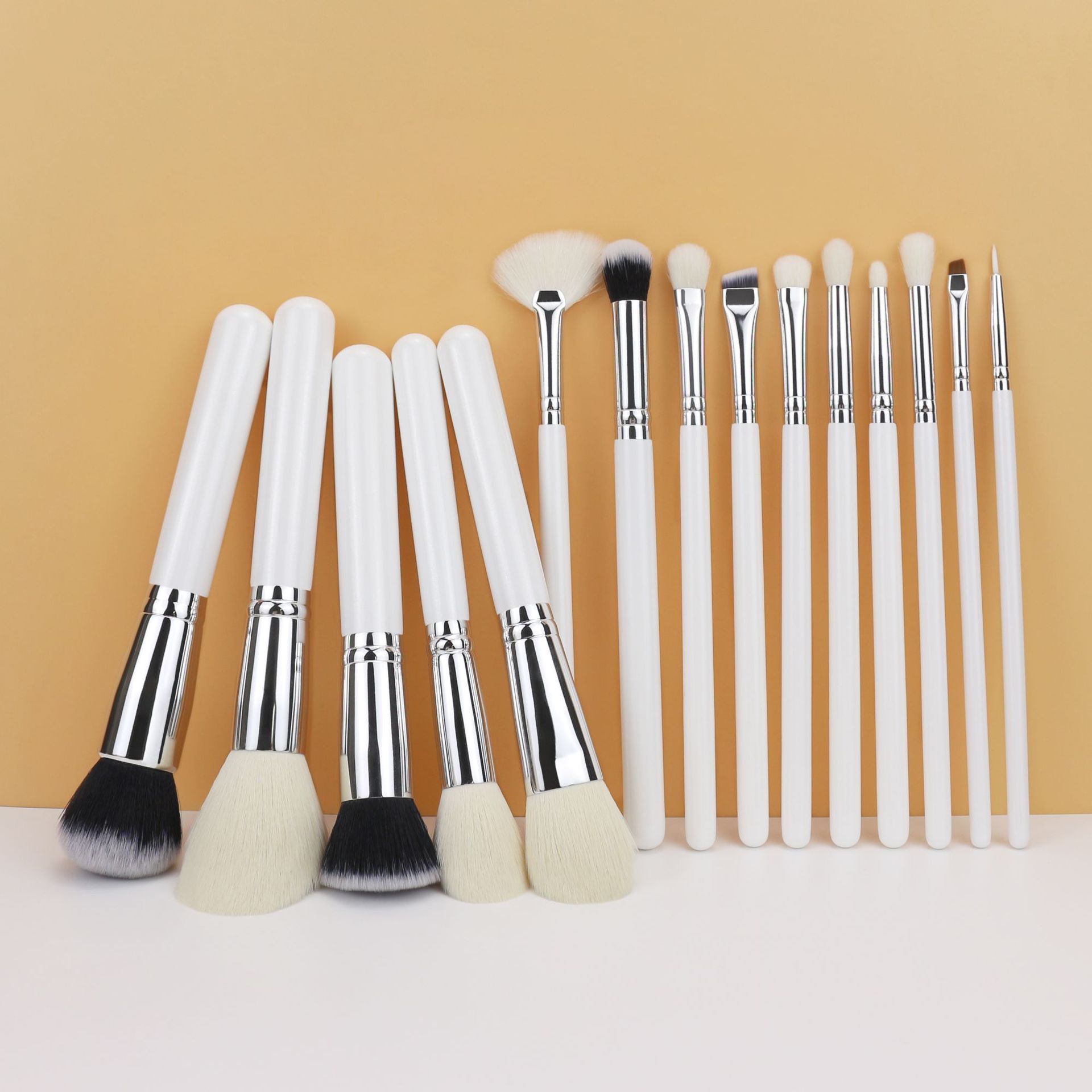 15 conjuntos de cepillo de maquillaje de cabello de animal, cepillo de maquillaje profesional de alto brillo de sombra de ojos de lana, conjunto completo de cepillo de maquillaje