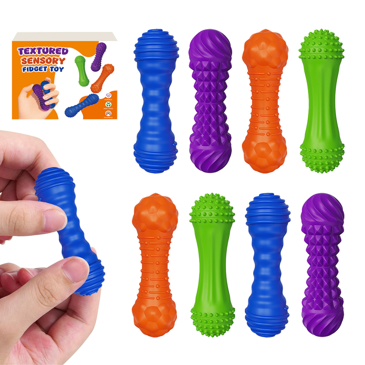 Amazon transfronterizo nuevos juguetes sensoriales para niños sensoriales barra de textura creativa descompresión juegos de juguetes de silicona al por mayor