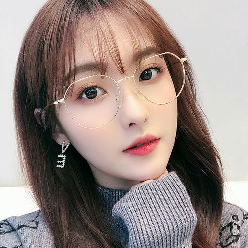 New metal flat mirror Internet celebrity small fresh anti-blue light glasses flat light anti-mobile phone radiation glasses 8057