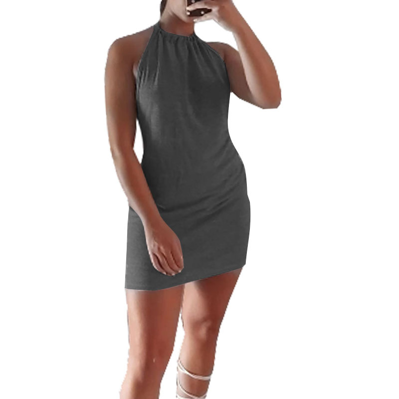 2183 넥 스트랩 스커트 다크 그레이