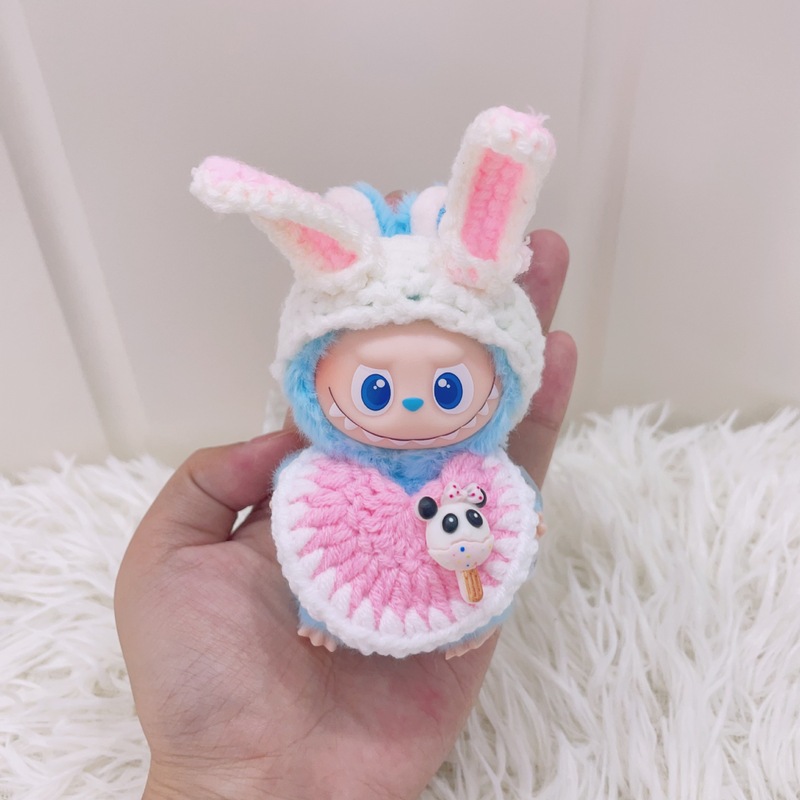 LABUBU4.0心底密码搪胶毛绒挂件小鼻噶公仔衣服动物发带围嘴套装|undefined