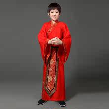 兒童古裝漢服男 古代 學生 中國風國學服裝幼兒孔子大臣演出服