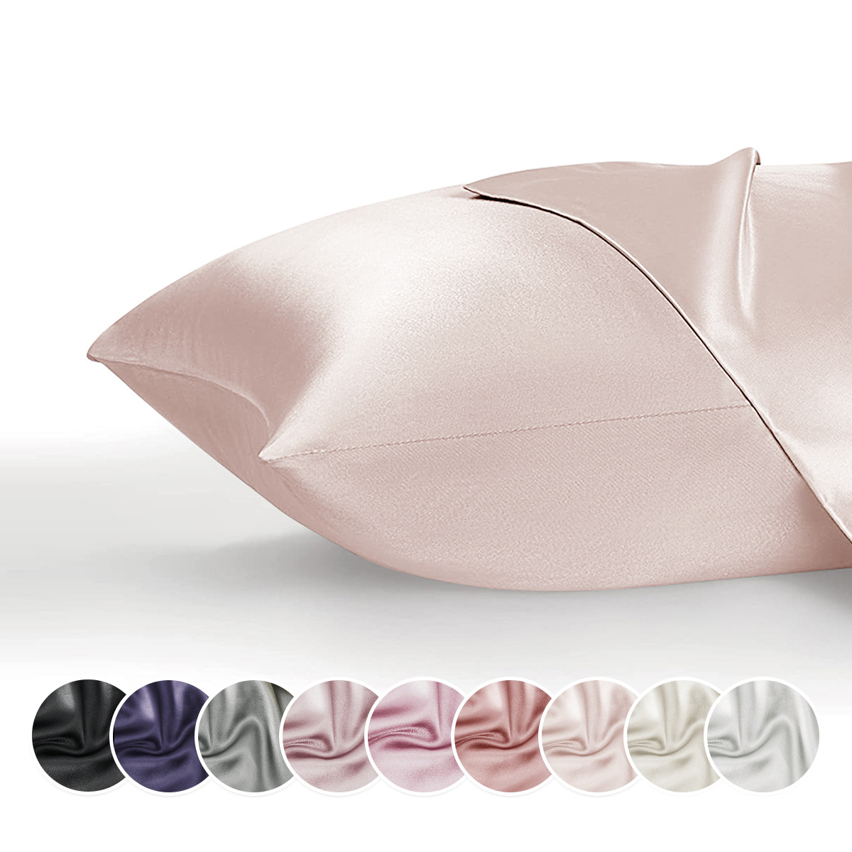 Funda de almohada tipo sobre de satén de gran venta transfronteriza SHEIN universal Amazon funda de almohada de imitación de seda de color puro.