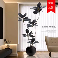 仿真绿植黑金刚客厅装饰落地摆件室内大型盆栽橡皮树假绿植