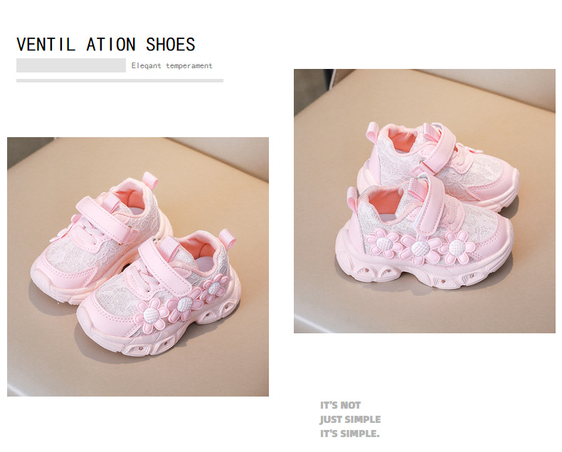 Mädchen Led Sneakers Mit Blumen Und Klettverschluss Lederschuhe_voghion.com