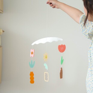 ins Korean Flower Series Air Hanging Balancer Balance Dynamic Acrylic Hanging Flower Pattern Wind Chimes