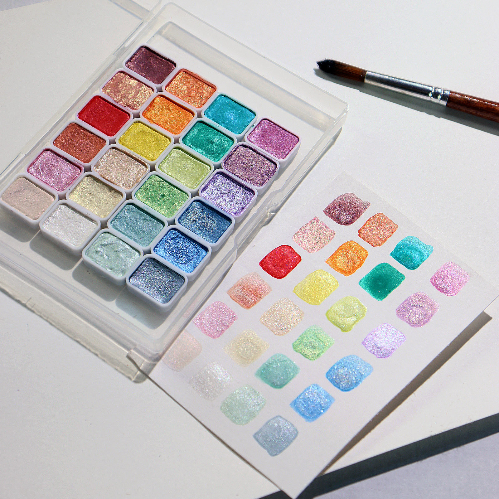 Shi color fábrica directa perla acuarela 24 color viento y rili 1mL pintura sólida nail art envolver flor pintura