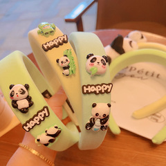 HD749創意立體小熊貓玩偶海綿發箍~發卡寬邊可愛卡通高顱頂髮飾女