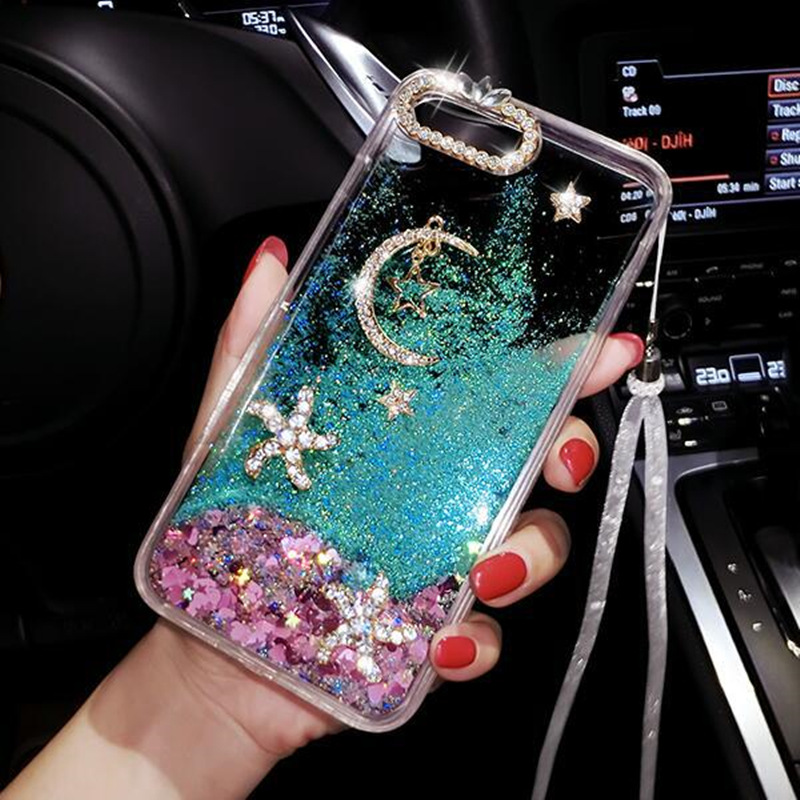 Convient pour coque de téléphone Samsung A70, diamant d'eau de lune étoilée, sables mouvants a50, corde de suspension créative personnalisée,_voghion.com