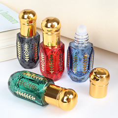 Colorful Wheat Earring Essential Oil Bottle Glass Empty Bottle Travel Portable Sample Dividing Bottle Gold Plating Craft Factory Wholesale