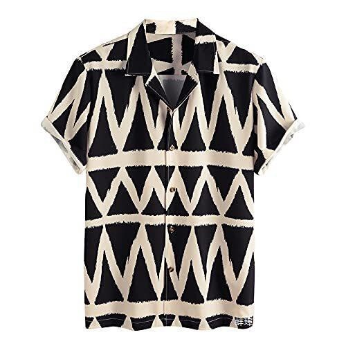 Cross-Border New Style Men's Fashionable Summer Casual Cardigan Top Digital Printed Hawaiian Short-Sleeved Shirt for Men