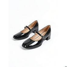 V 51605 Mary Jane Chunky Heel Shoes ������Ь �羳ŷ��