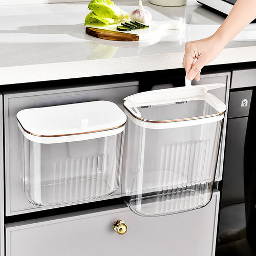 Carefully selected kitchen trash cans, hanging large-capacity living room, bathroom, wall-mounted, covered storage bins