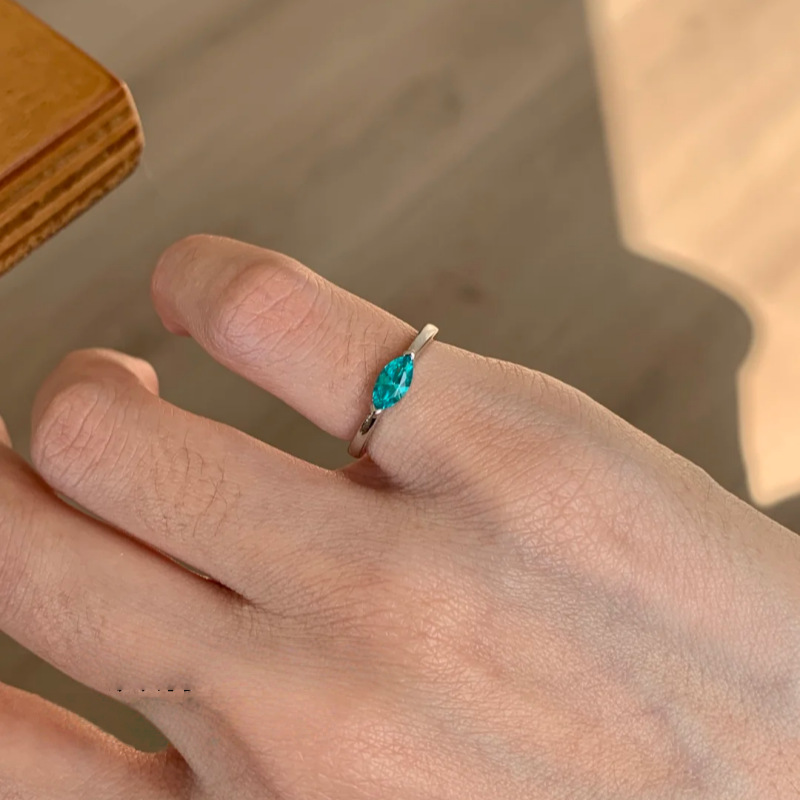 Paraiba Marquise Diamond Tail Ring