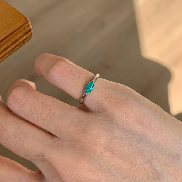 Paraiba Marquise Diamond Tail Ring