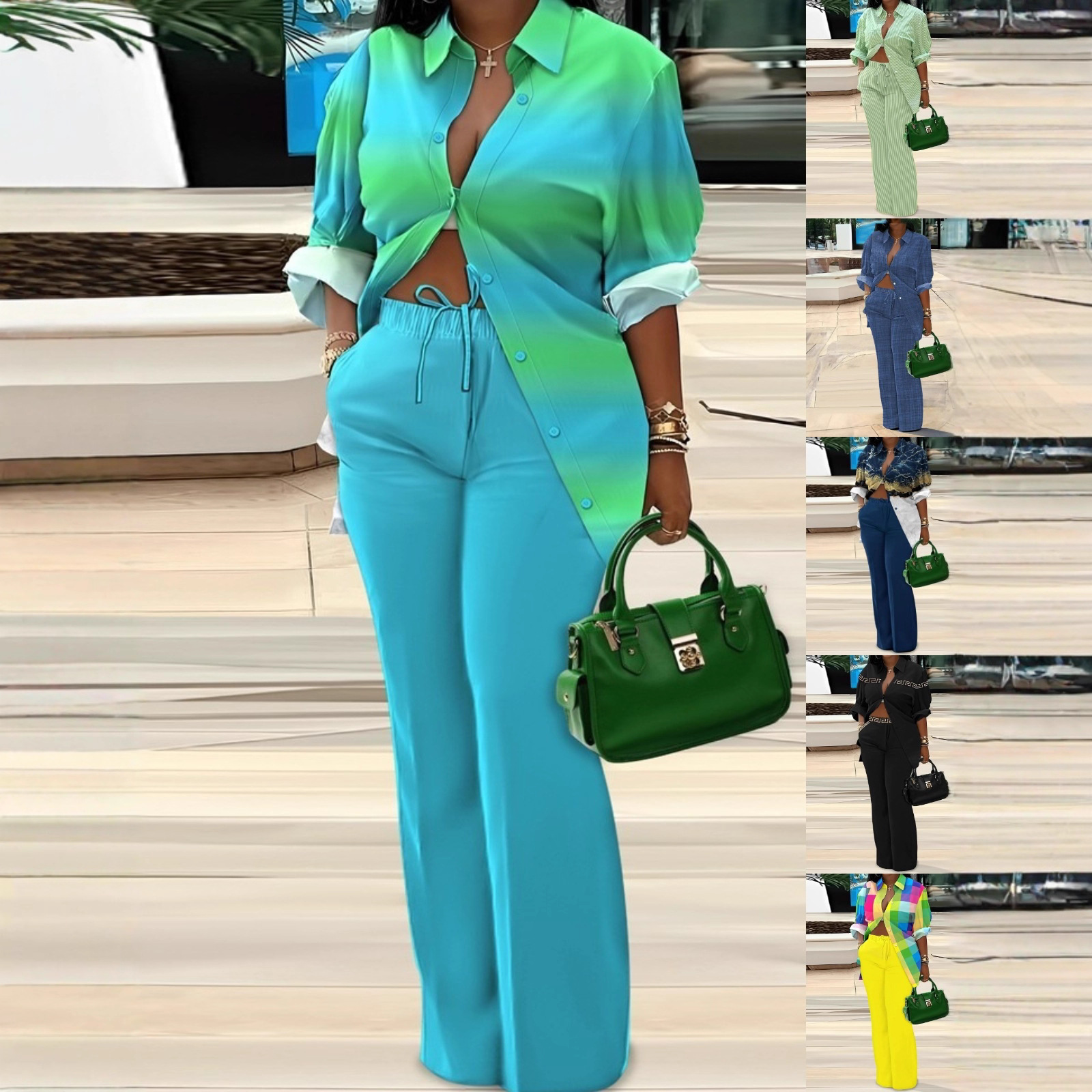 GraceChic GraceChic Cross-Border European And American Women's Clothing 2024 Autumn Winter New Sleeve Shirt Printed Long_voghion.com