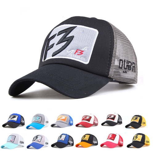  New 3D Embroidered F3 Mesh Baseball Cap Cotton Baseball Cap Men's Striped Baseball Cap AliExpress Korean Version
