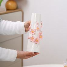 瓷尊阁 现代陶瓷花瓶花插摆件客厅电视柜餐桌茶几摆放爱丽丝花瓶